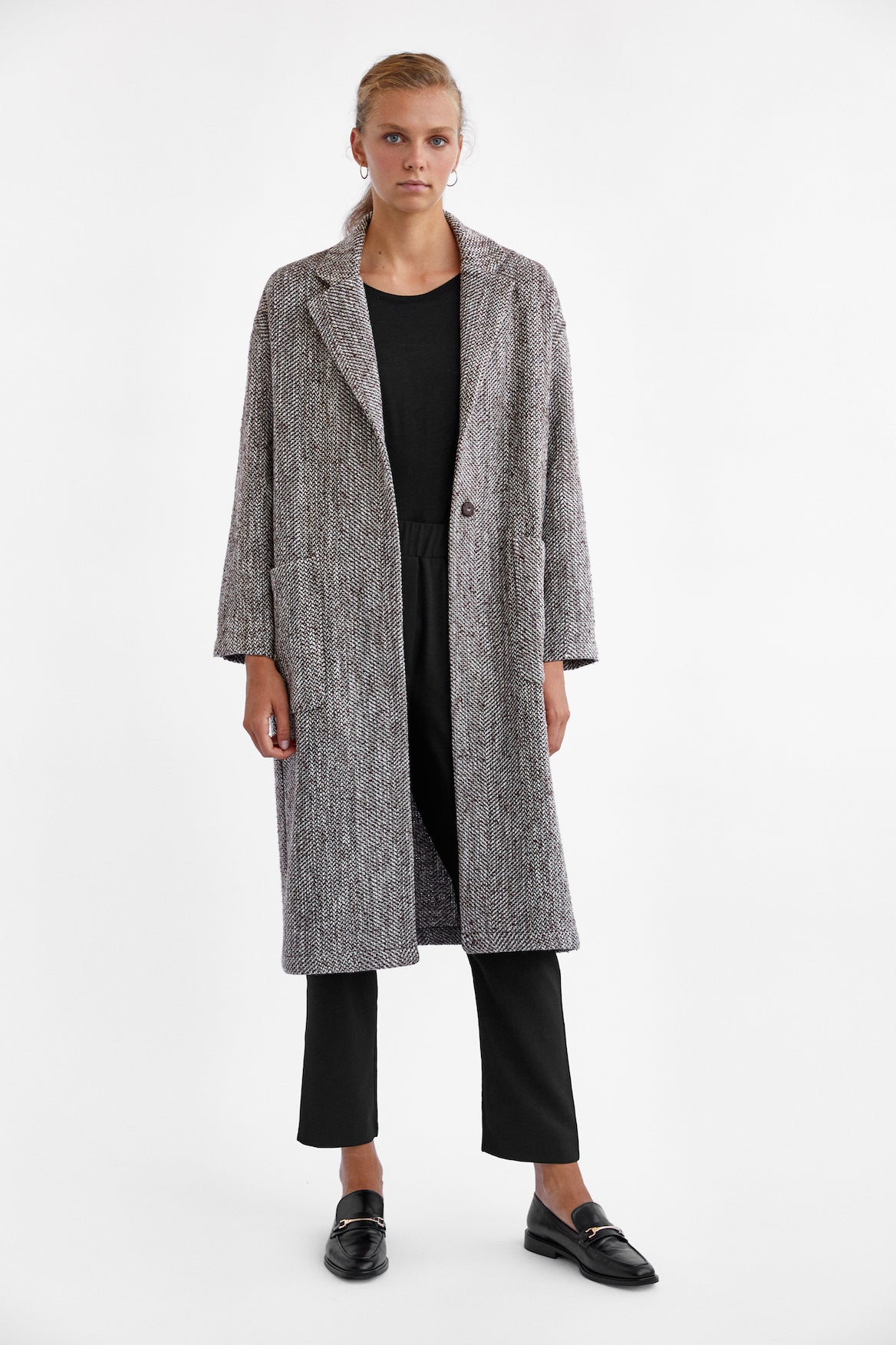 Oversized Herringbone Coat