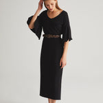 Black Ruffled Sleeve Dress Side Left