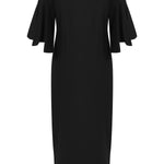 Black Ruffled Sleeve Dress back