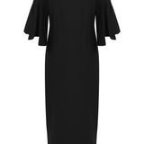 Black Ruffled Sleeve Dress back
