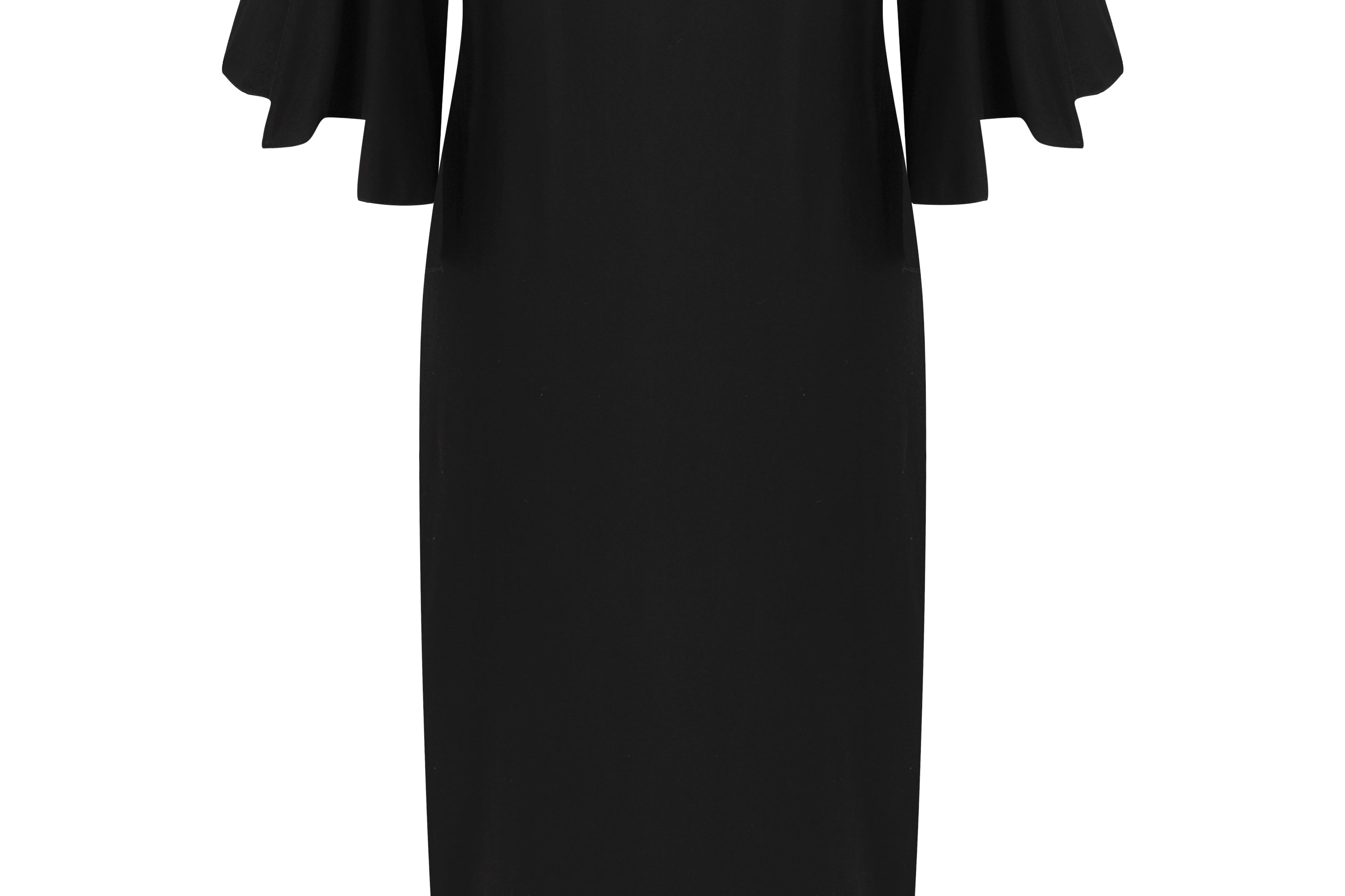 Black Ruffled Sleeve Dress back