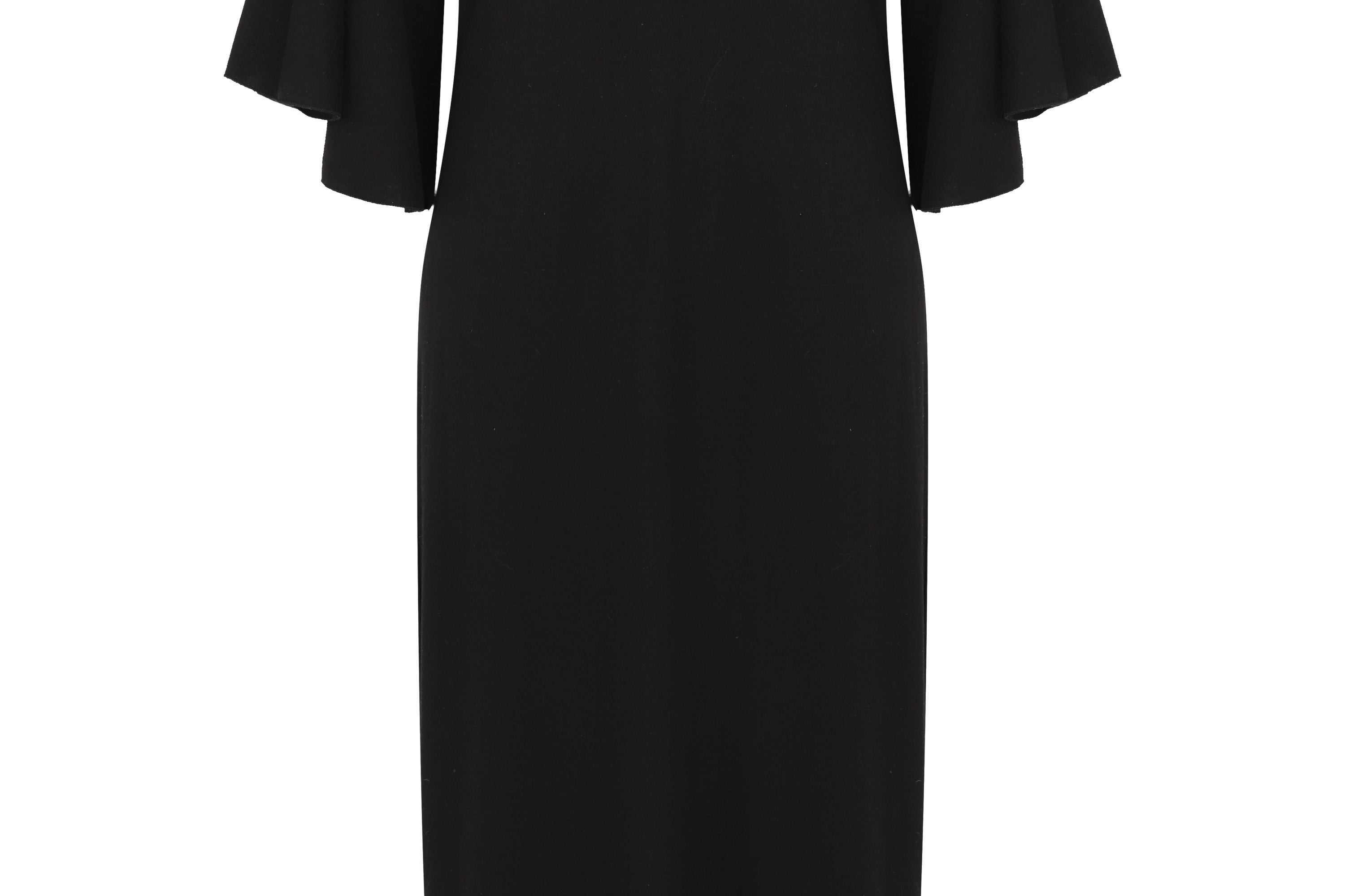 Black Ruffled Sleeve Dress no background