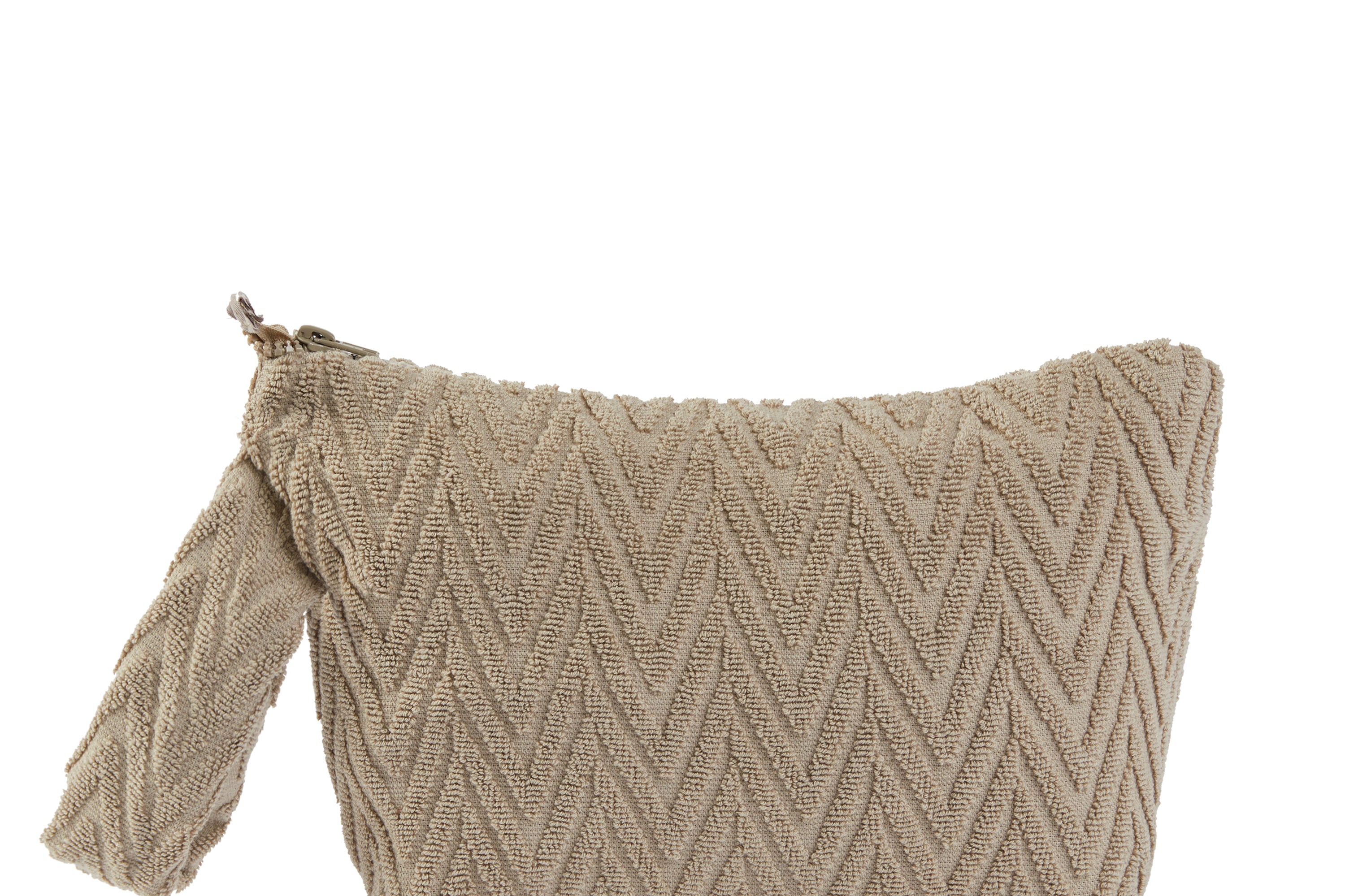 Stone Grey Zig Zag Terry Pouch