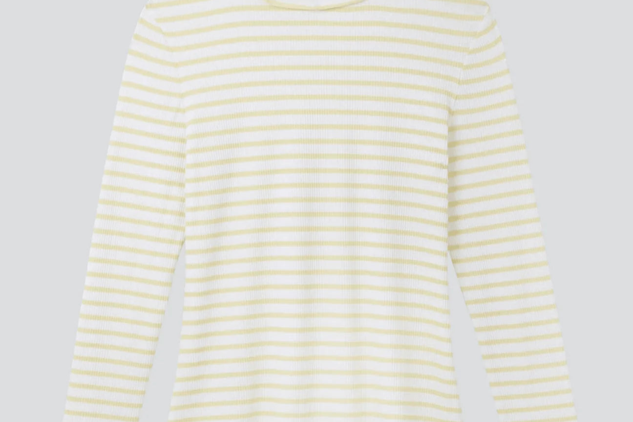 Striped Cotton Roll Neck