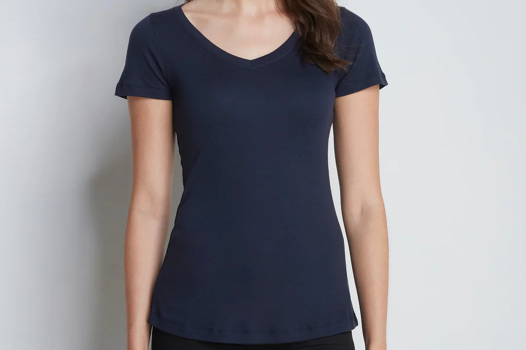 V Neck Cotton Modal Blend T-shirt
