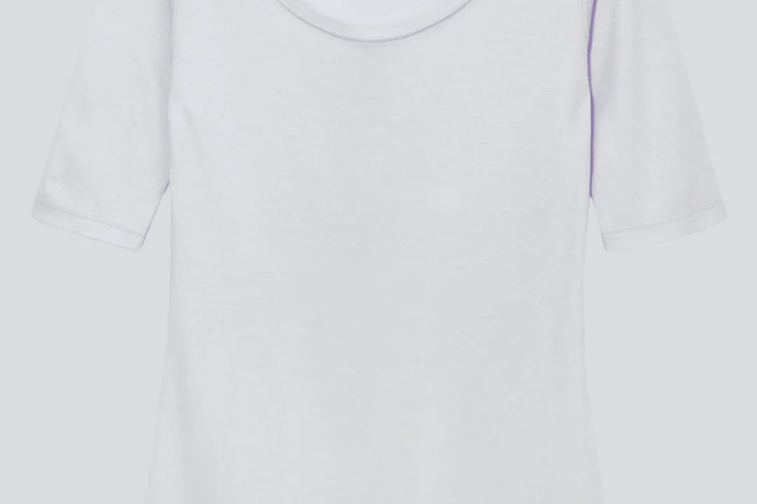 Half Sleeve Scoop Neck Cotton Modal Blend T-Shirt
