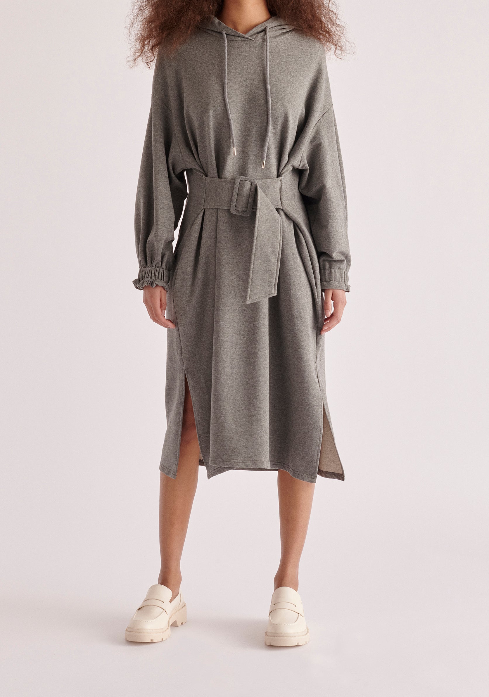 Belted hoodie dress best sale